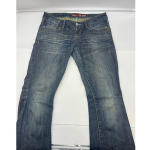 Women's Blue Distressed Bootcut Jeans
